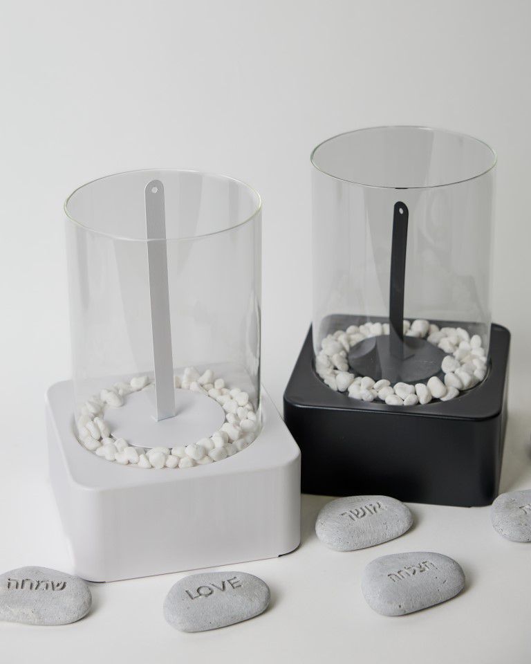 קערת אש ריבועית לבן