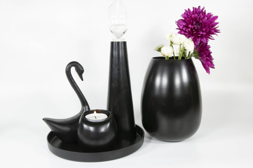 נר מגש ROUND שחור