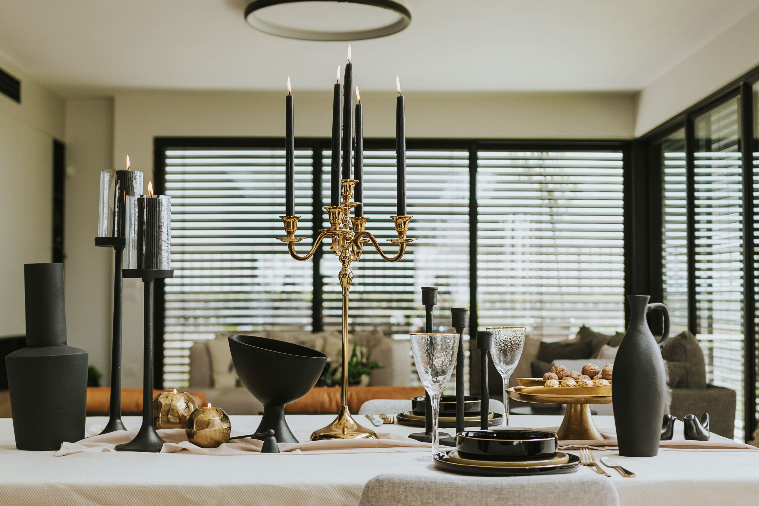 קנדלברה 5 קנים זהב קנדלברה 5 קנים זהב