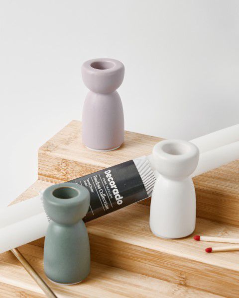 פמוט חרס BASIC לבן פמוט חרס BASIC לבן