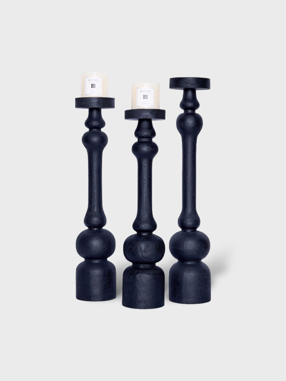 נר פמוט עץ VINI שחור