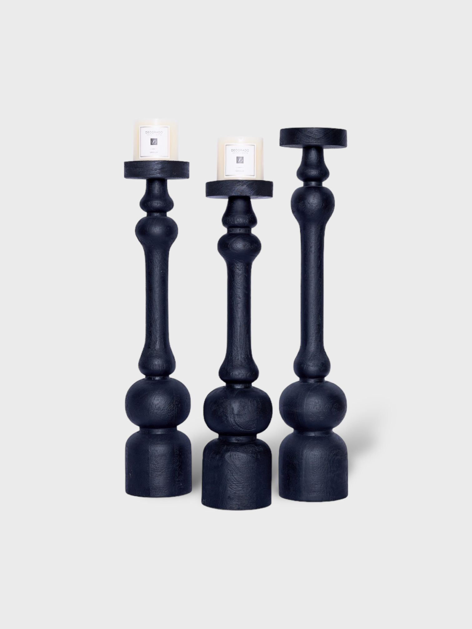 פמוט עץ VINI שחור פמוט עץ VINI שחור