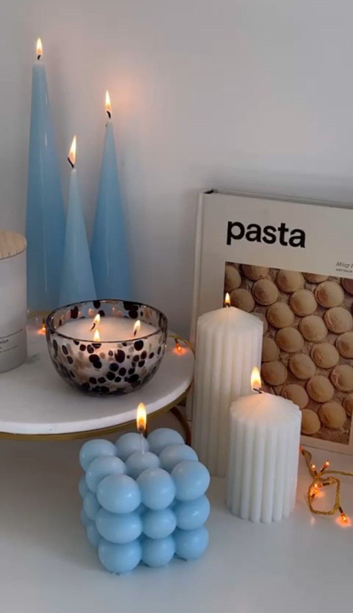 נר BUBBLE תכלת