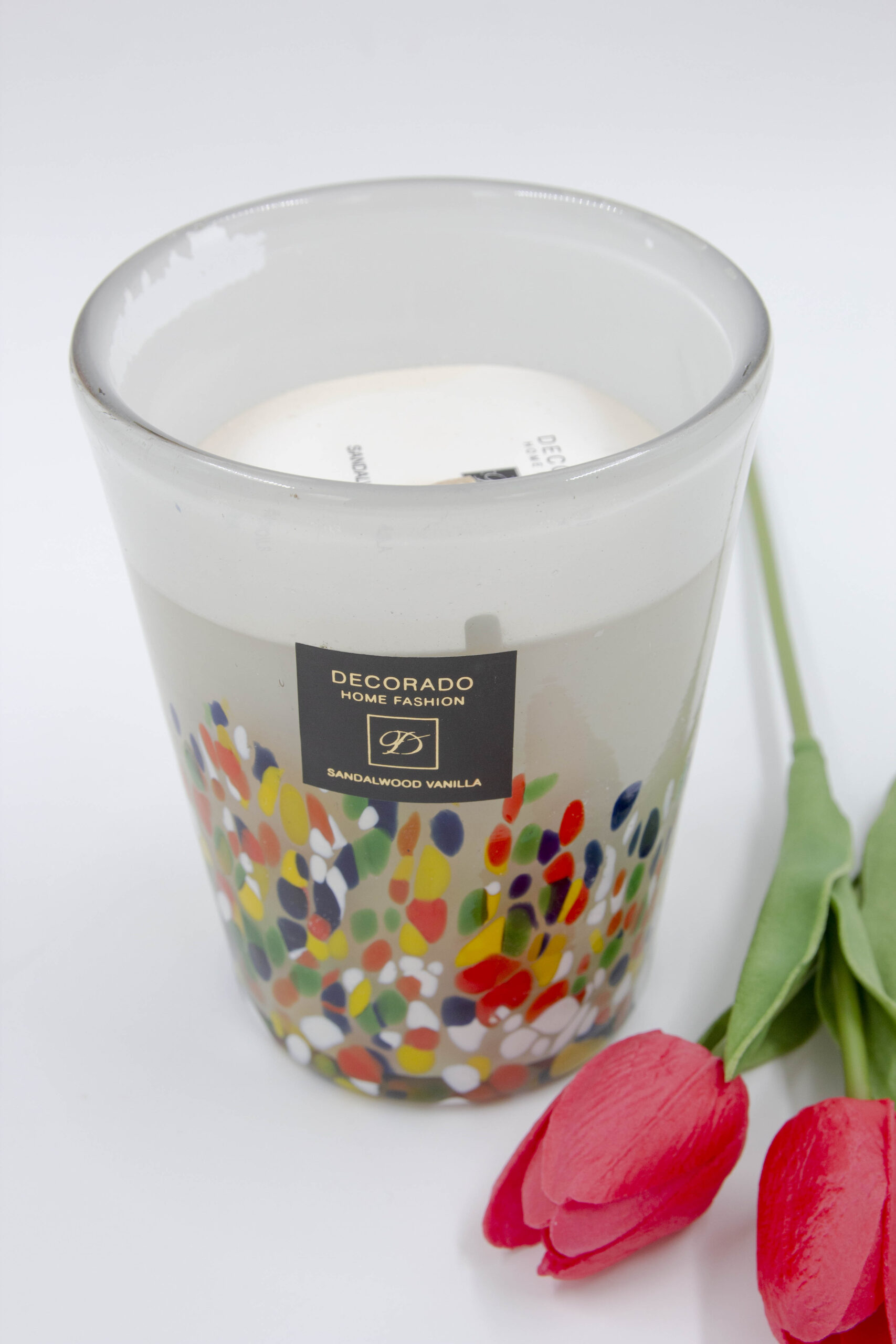 נר ריחני בזכוכית טוליפ SANDALWOOD