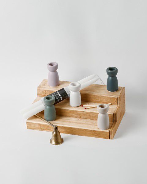 פמוט חרס BASIC סגלגל ורוד פמוט חרס BASIC סגלגל ורוד