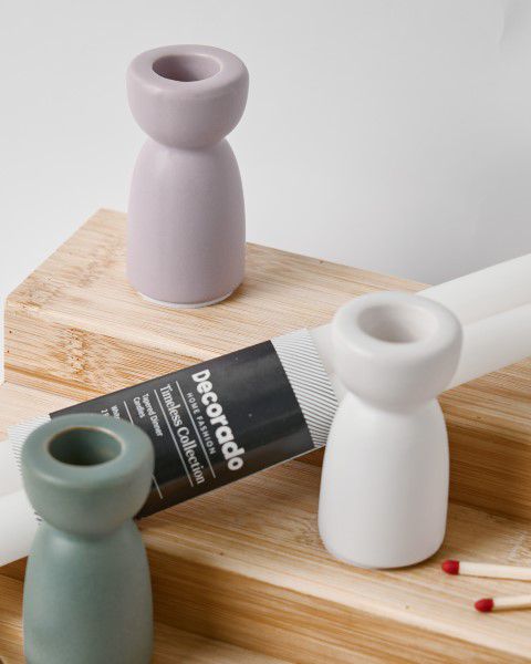 פמוט חרס BASIC סגלגל ורוד פמוט חרס BASIC סגלגל ורוד