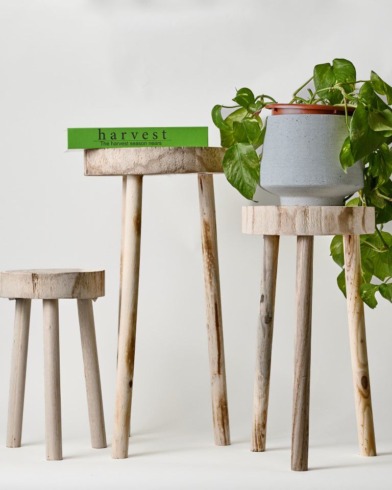 שרפרף עץ טבעי RAW שרפרף עץ טבעי RAW