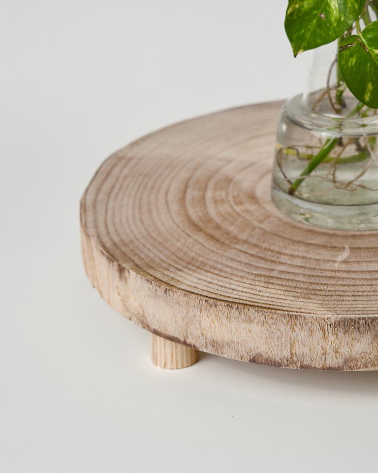 מגש עץ טבעי על רגליים