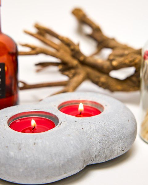 פמוט טי לייט זוגי בטון