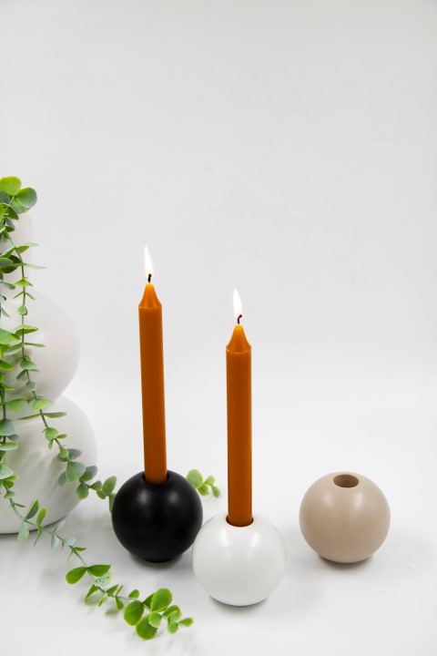 פמוט חרס כדור לבן