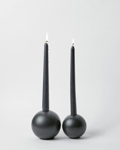 נר פמוט חרס כדור שחור