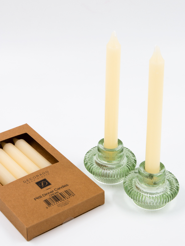 נר שולחן  שמנת 6 יח'