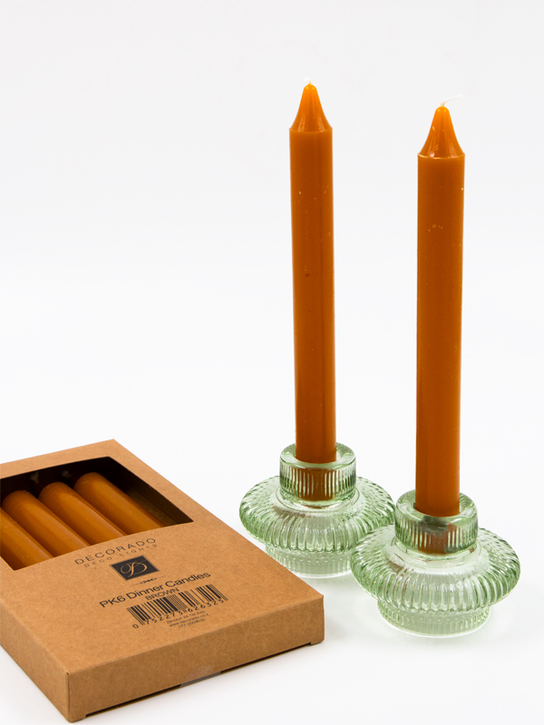 נר לפמוט  חרדל 6 יח'