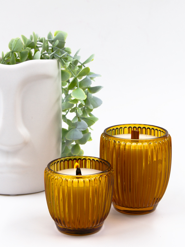 נר יצוק לזכוכית סטריפ אובלי