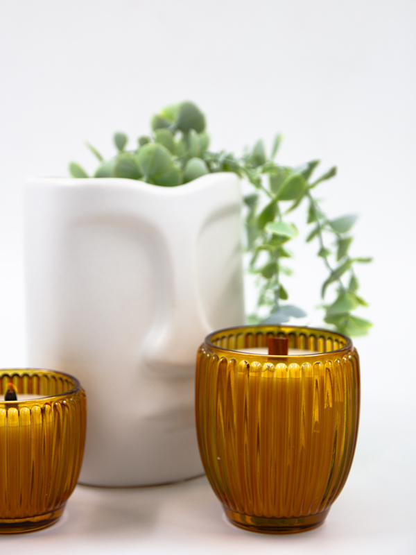 נר יצוק לזכוכית סטריפ אובלי