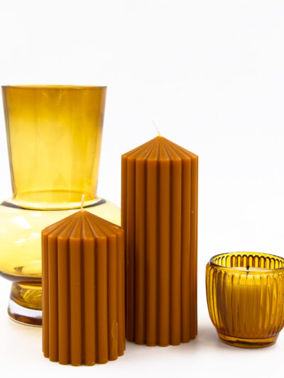 נר נר סויה STRIP חום אדמה קוטר 7