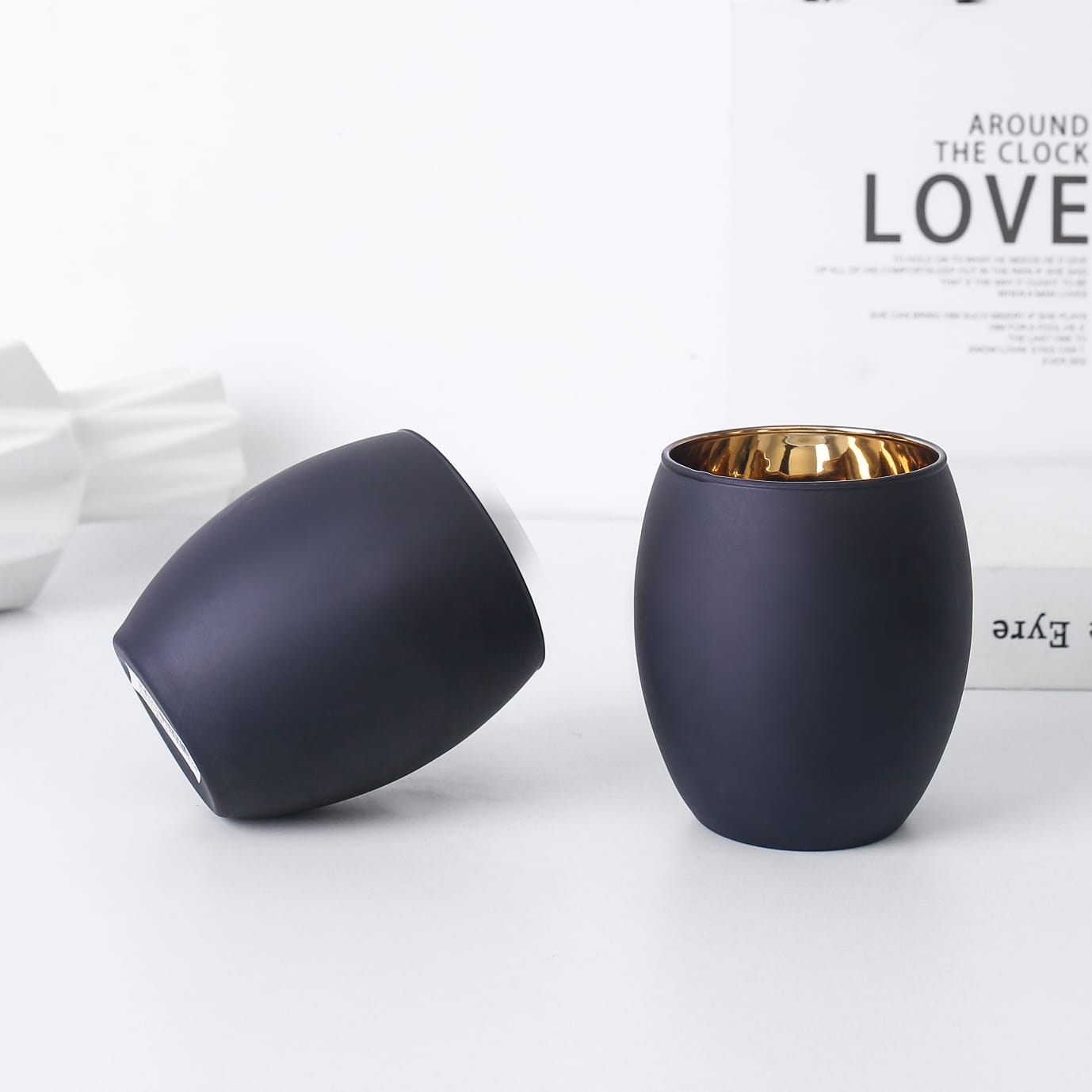 זכוכית זהב שחור אובלית זכוכית זהב שחור אובלית