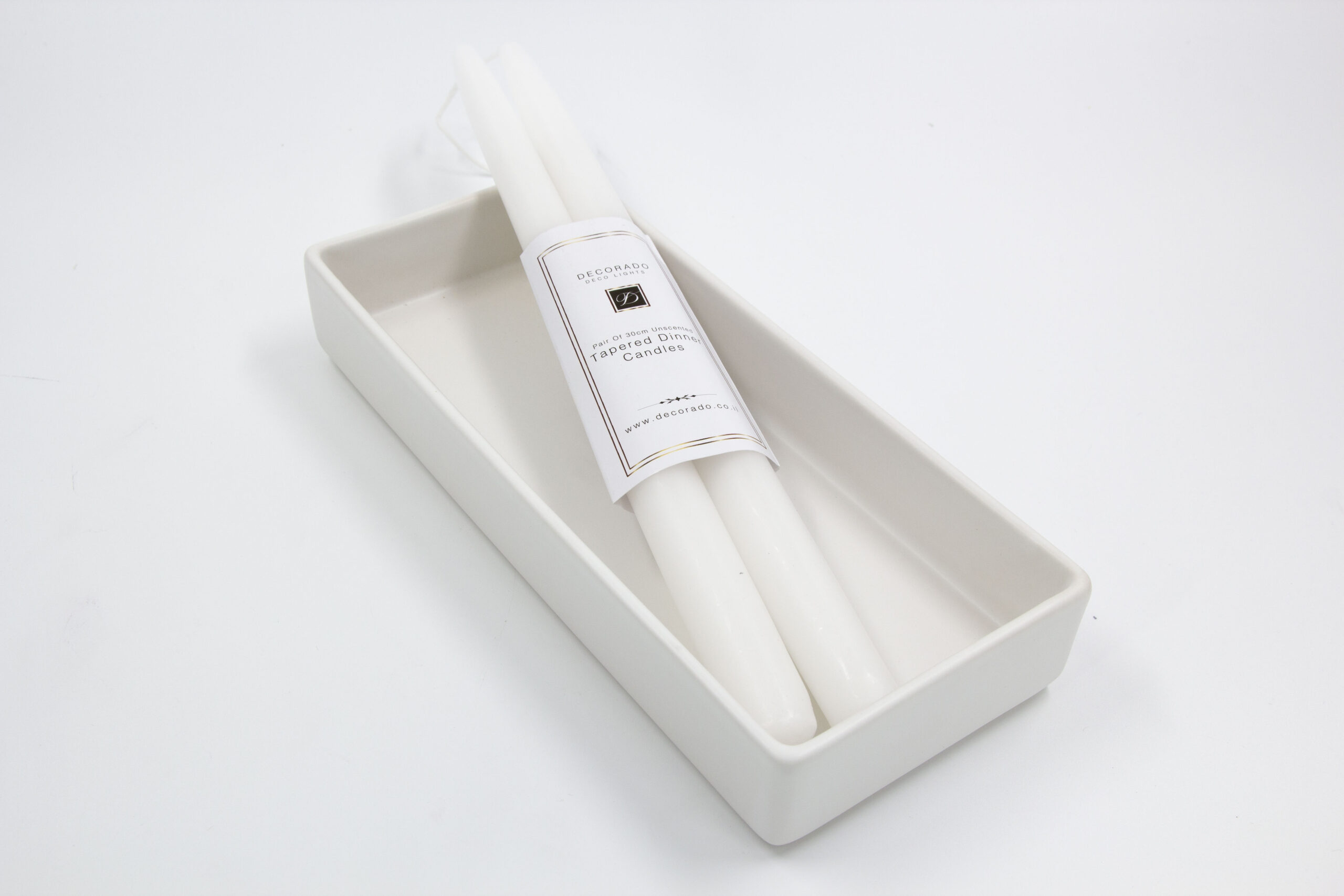 זוג נר לפמוט 30 ס"מ לבן זוג נר לפמוט 30 ס"מ לבן