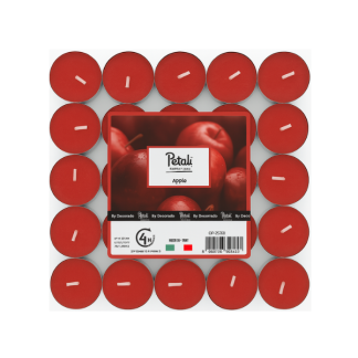 נרות טי לייט 25 יח' תפוח