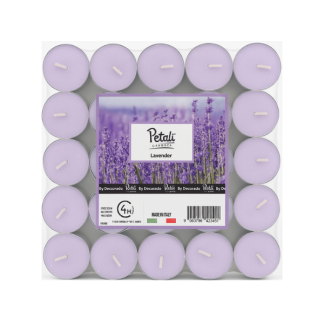 נרות טי לייט 25 יח' לבנדר