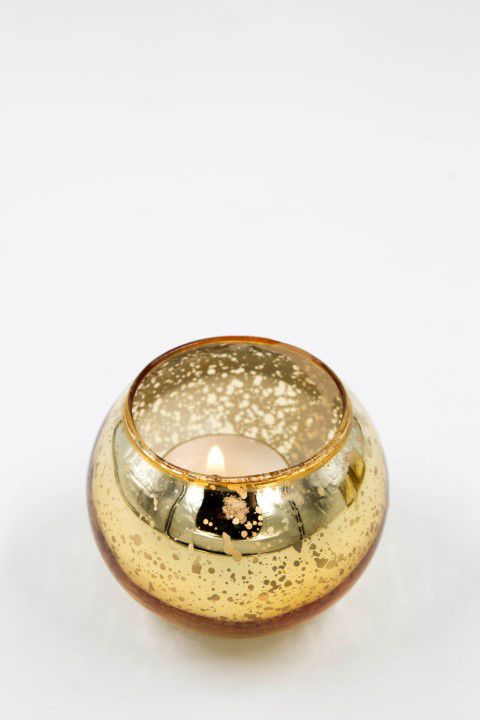 פמוט כדור זכוכית זהב רקוע פמוט כדור זכוכית זהב רקוע