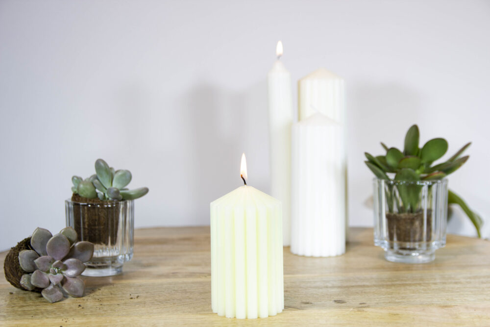 נר נר סויה STRIP לבן קוטר 7