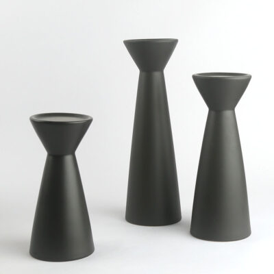 נר פמוט חרס PARK שחור