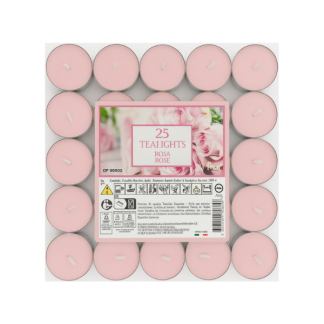 נרות טי לייט 25 יח' ורדים