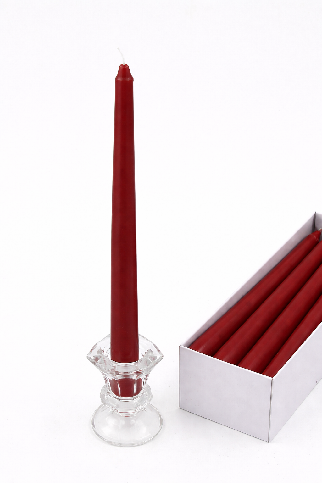 נר לפמוט אדום כהה 12 יחי'