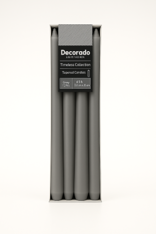 נר לפמוט אפור  12 יחי'