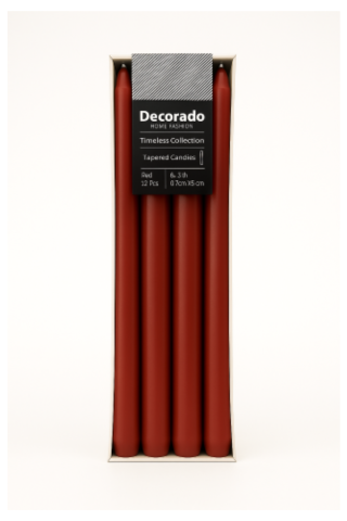 נר לפמוט אדום כהה 12 יחי'