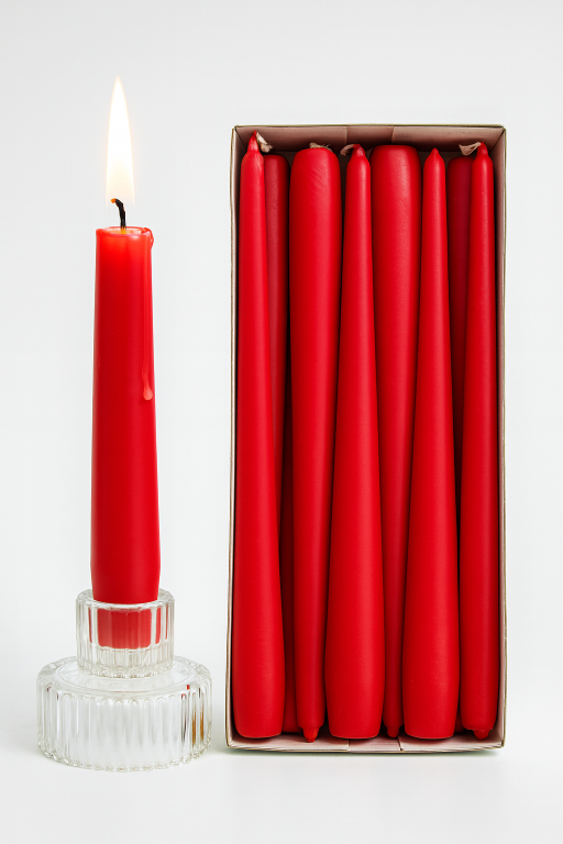 נרות לפמוטים 10 יחי' אדום