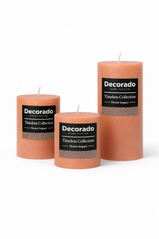 נר ריחני ורוד פודרה קוטר 7 ס"מ FLOWER IMPACT