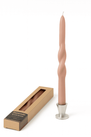 זוג נר לפמוט TWISTED ורוד פודרה