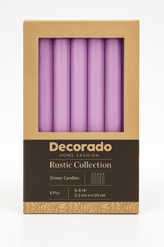 נר שולחן סגול 6 יח'