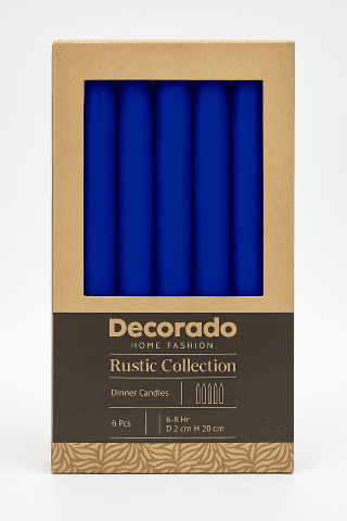 נר שולחן כחול 6 יח'