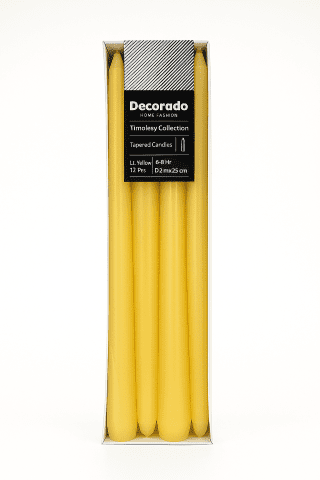 נר לפמוט צהוב 12 יחי'