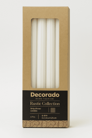 נר  לפמוט STRIPE  לבן