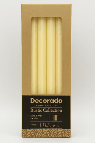 נר  לפמוט STRIPE  שמנת