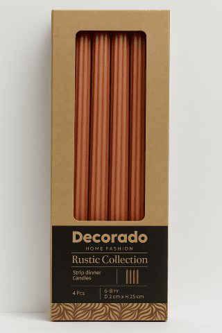 נר  לפמוט STRIPE  ורוד פודרה