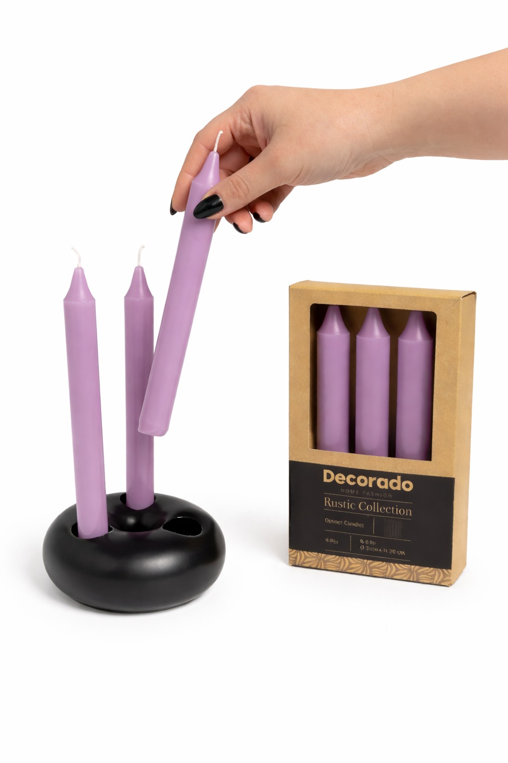 נר שולחן סגול 6 יח'