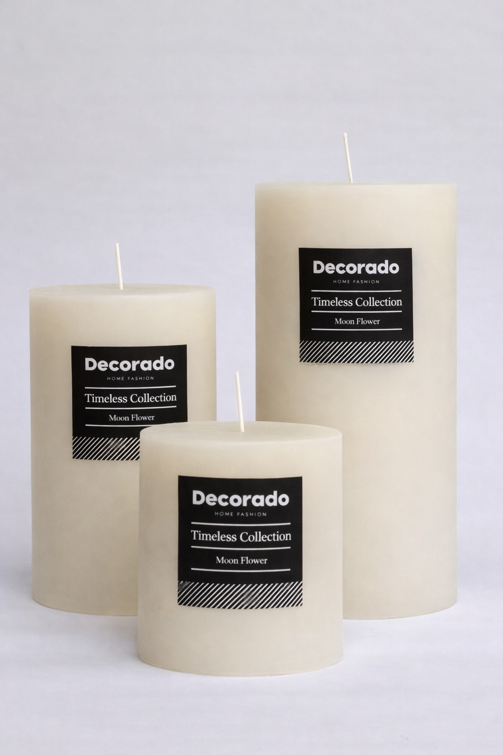 נר ריחני אפור אבן קוטר 10 ס"מ  MOON FLOWER