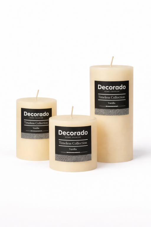 נר ריחני שמנת קוטר 7 ס"מ  VANILLA