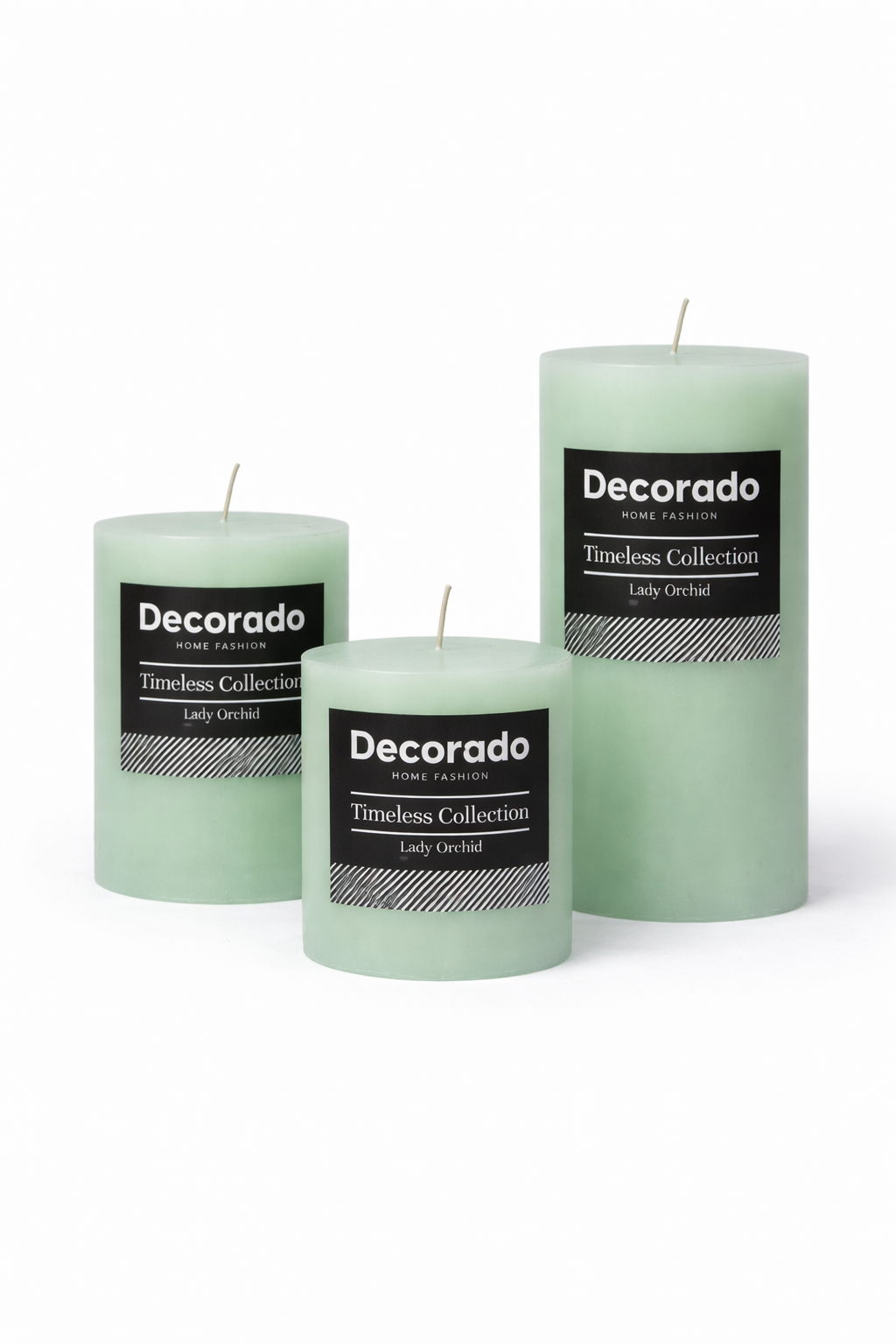 נר ריחני ירוק קוטר 7 ס"מ LADY ORCHID