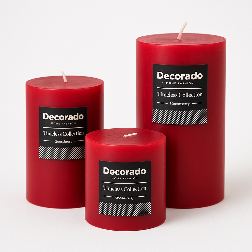 נר ריחני אדום קוטר 10 ס"מ GOOSBERRY