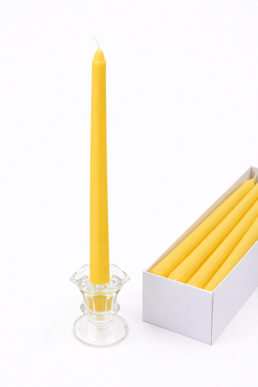 נר לפמוט צהוב 12 יחי'