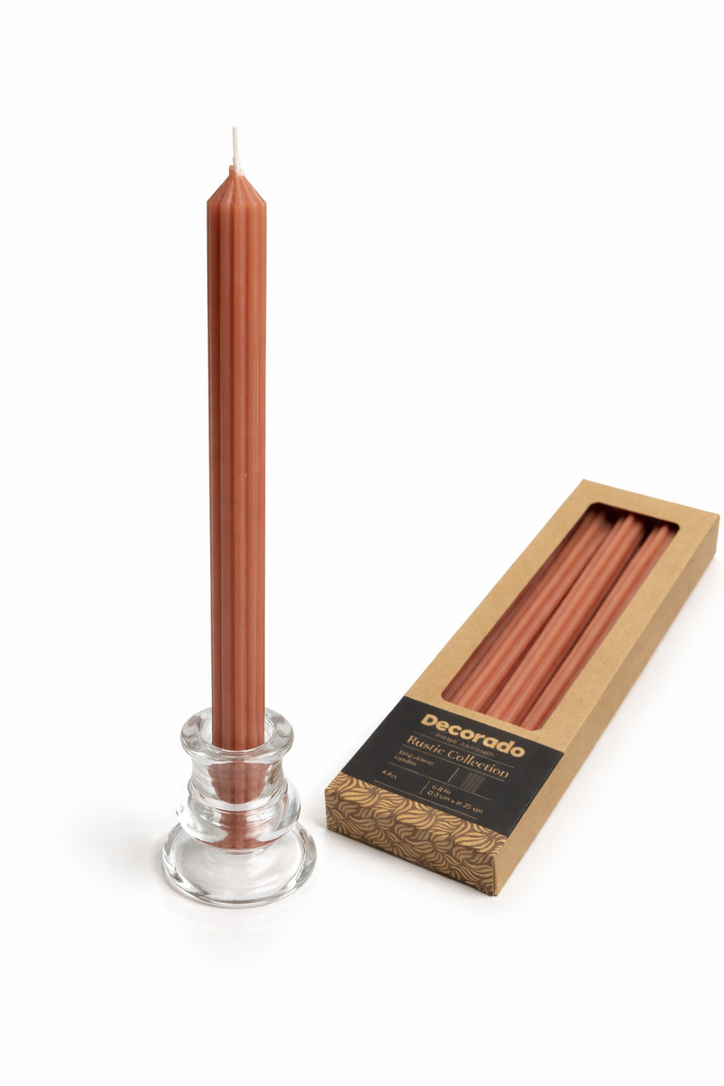 נר  לפמוט STRIPE  ורוד פודרה