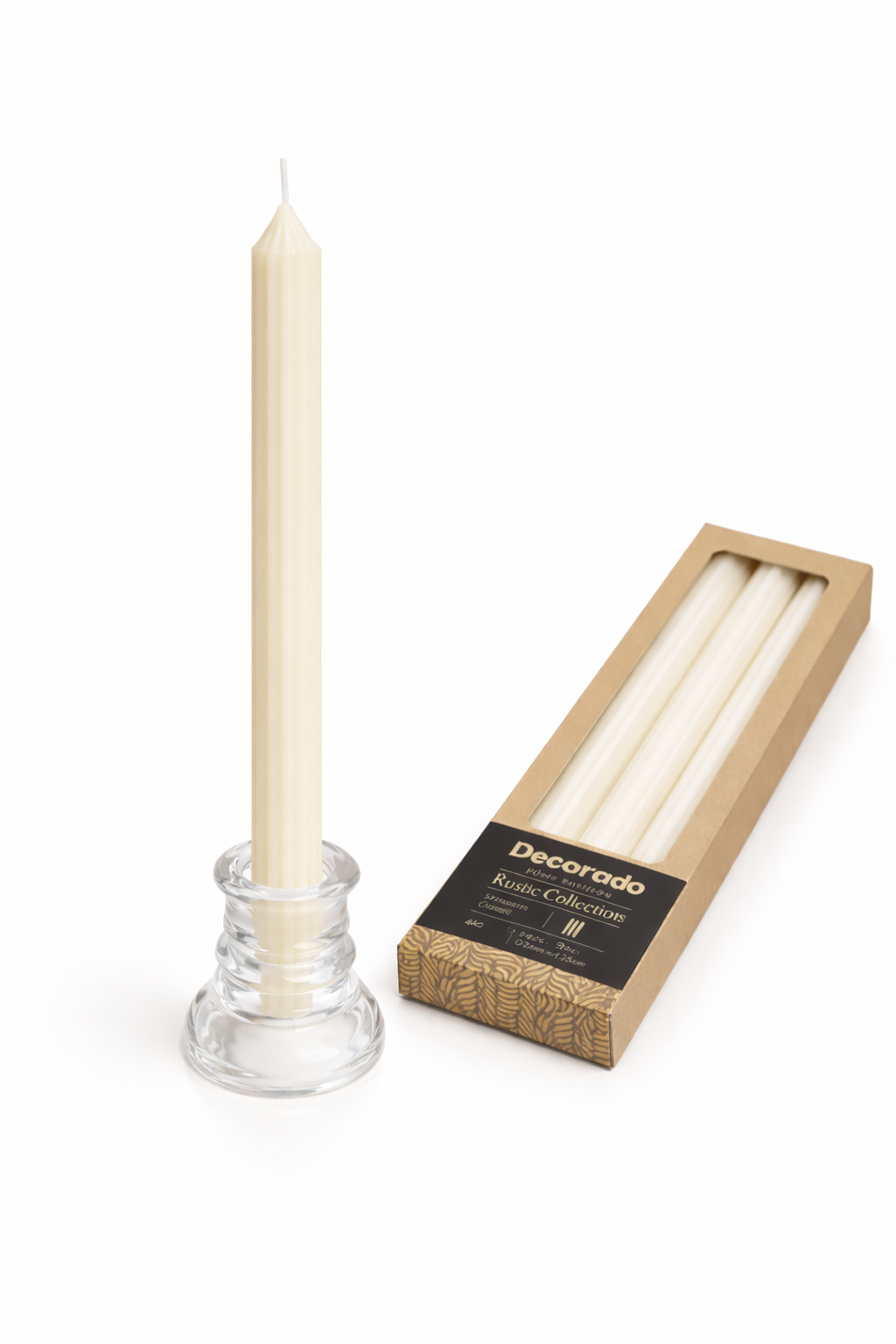 נר  לפמוט STRIPE  לבן