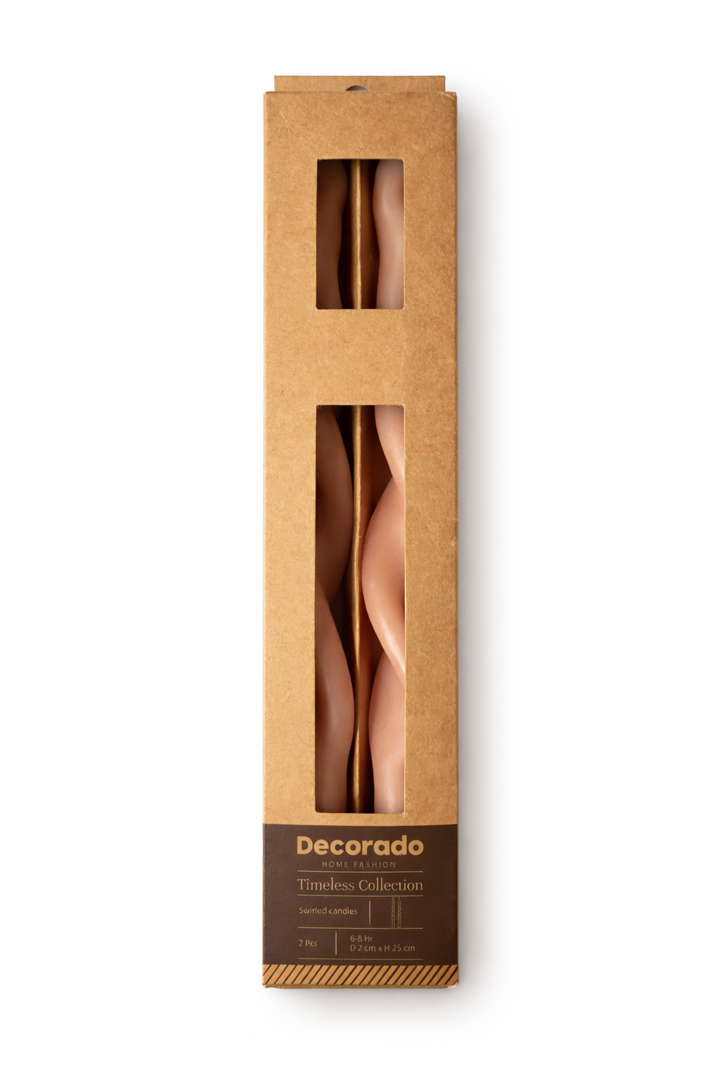 זוג נר לפמוט TWISTED ורוד פודרה