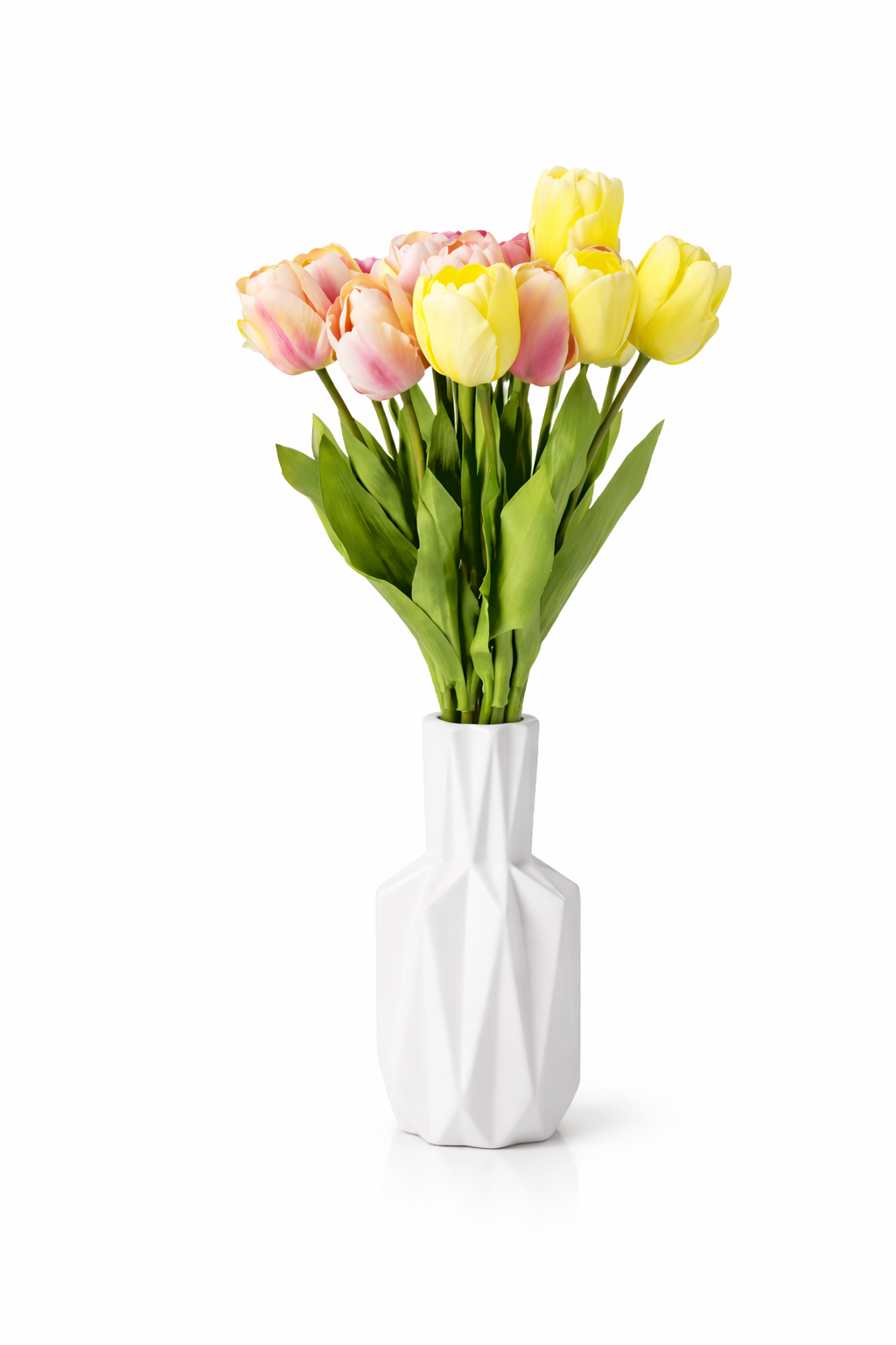 זר 6 פרחים טוליפ ורוד וצהוב